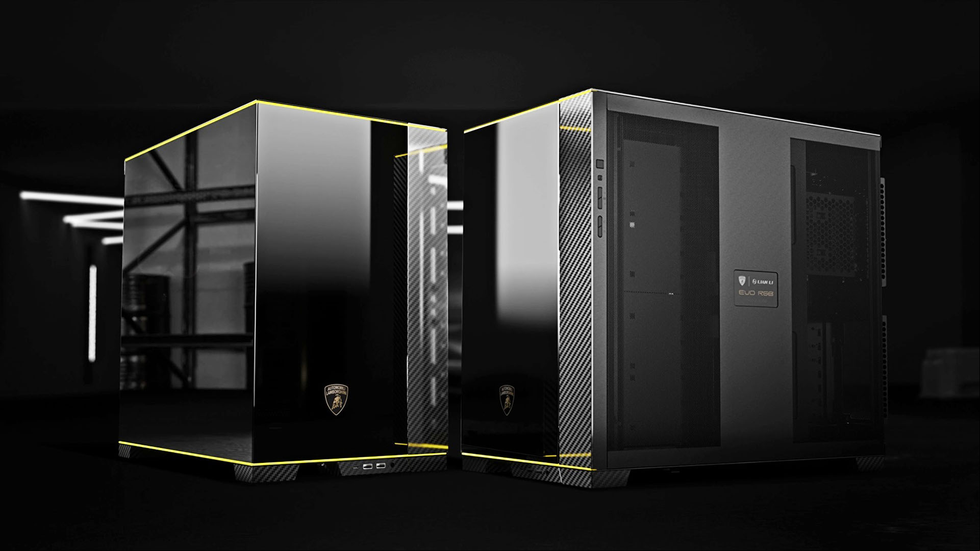 Lian Li Lamborghini 011D PC case front and back