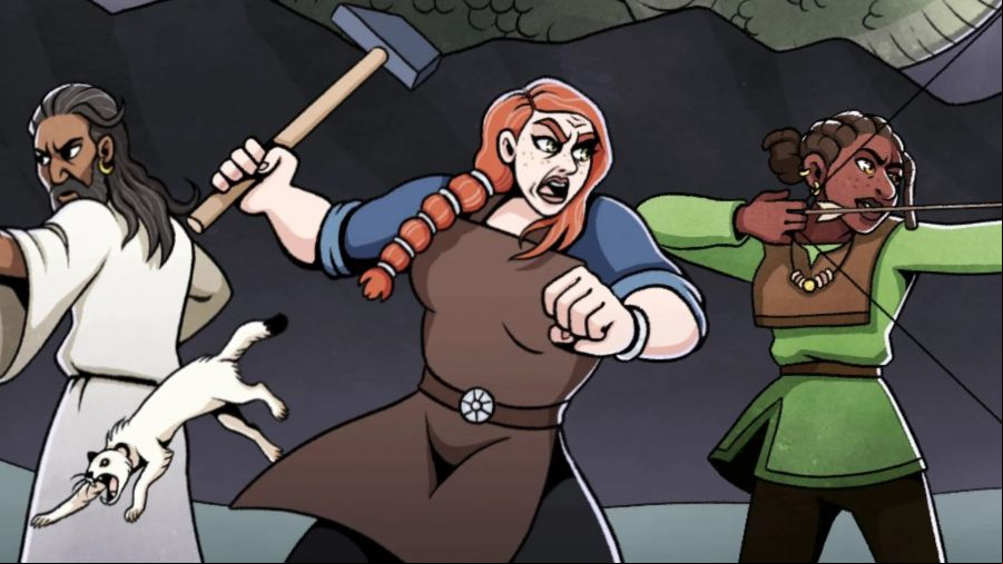 Pyrene - Three adventurers and a cat.