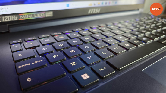 MSI Stealth 16 AI Studio A1V review: SteelSeries RGB keyboard