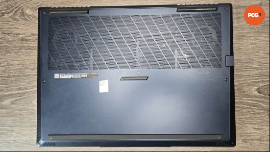MSI Stealth 16 AI Studio A1V review: Vents on underside of the laptop