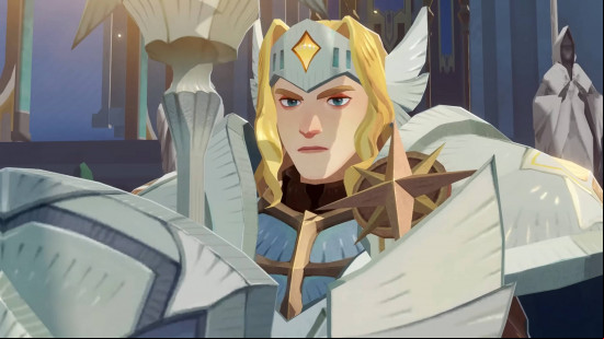 Best anime games: AFK Journey. Image shows a heroic anime style knight character.