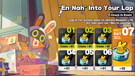 The menu card for En-Nah Into Your Lap, one of the Zenless Zone Zero events.