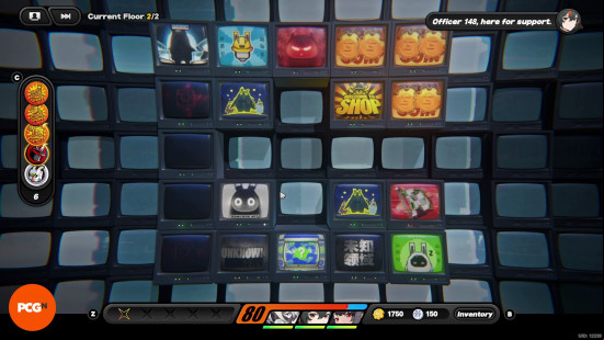 Zenless Zone Zero review: The Hollow Deep Dive system represented as a board of TV screens displaying various icons.