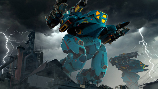 Best robot games: War Robots. Image shows a robot on a battlefield.