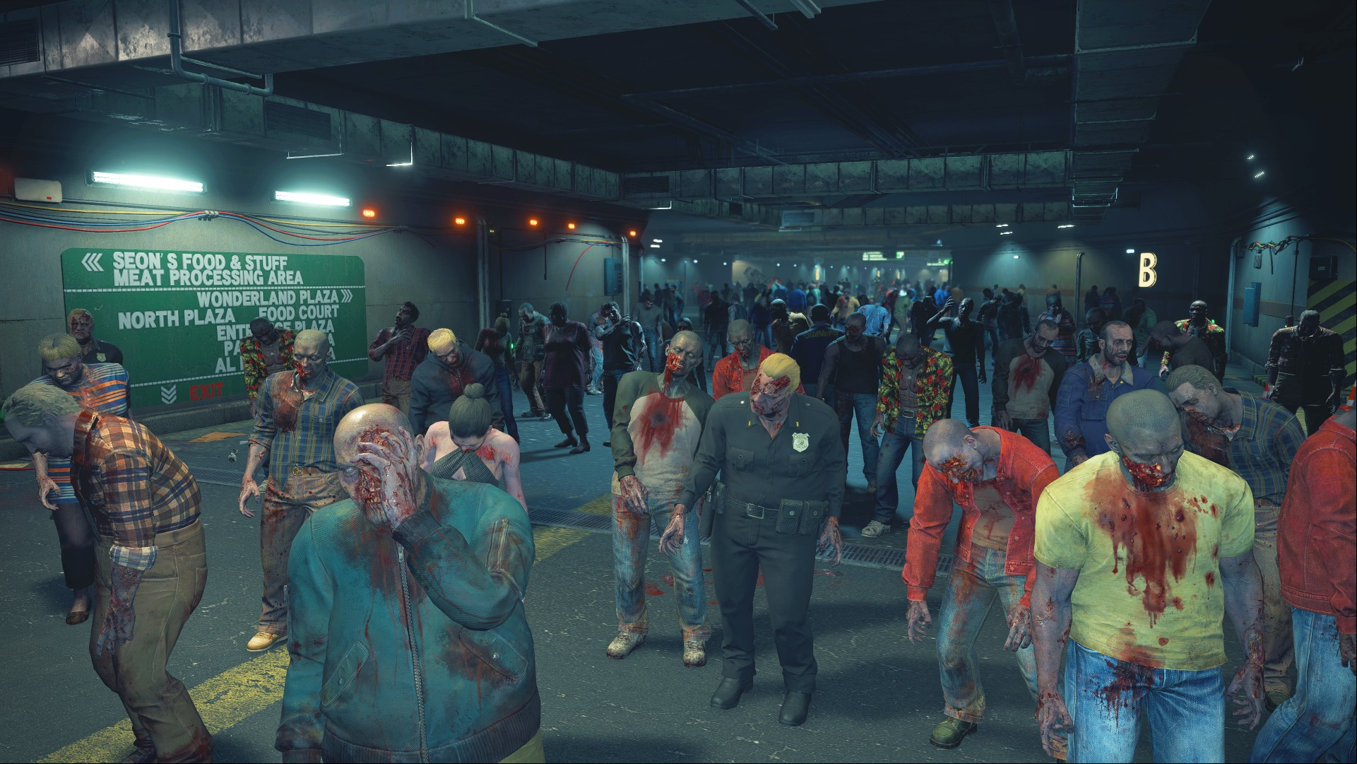 Dead Rising Remaster improvements: A tunnel filled with enemies in Capcom zombie game Dead Rising Remaster