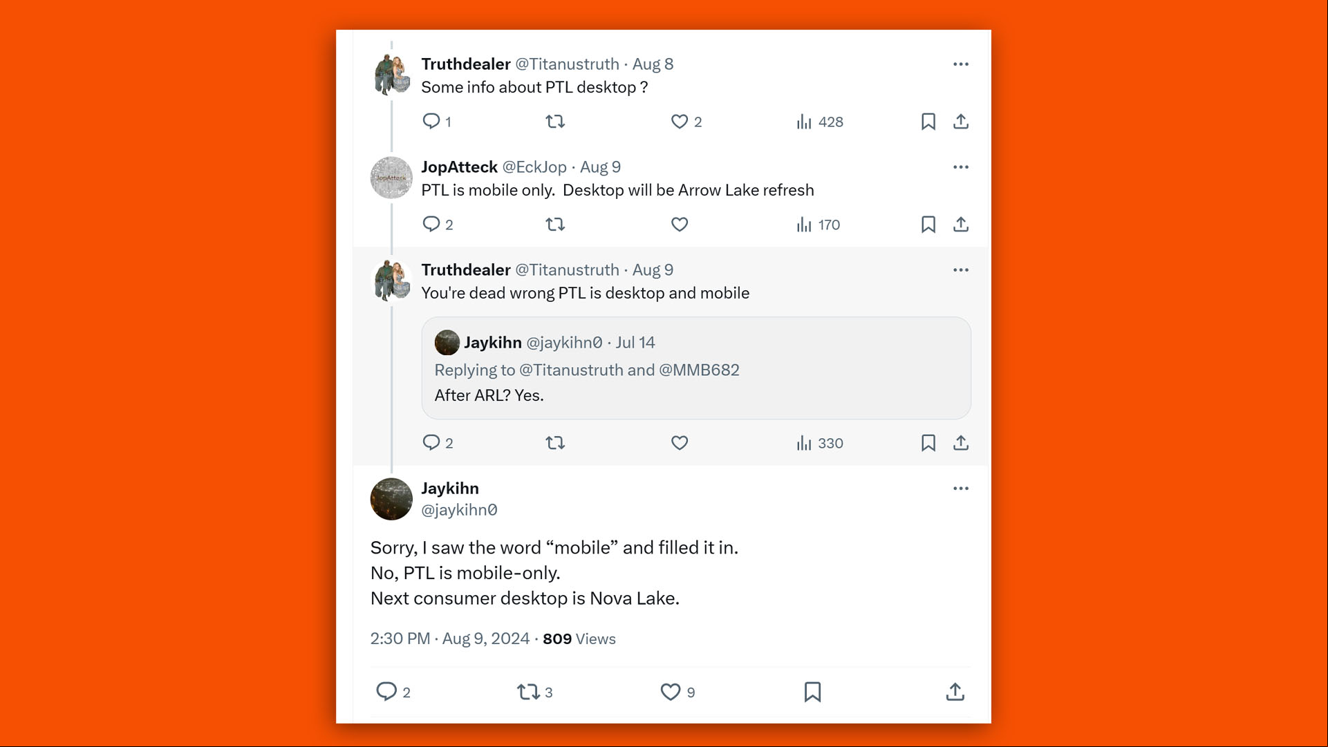 intel nova lake x tweet