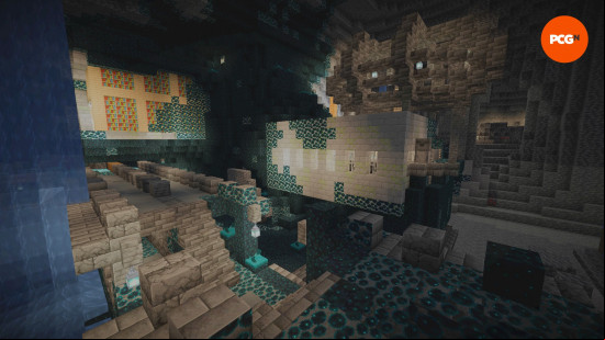 A stronghold portal room intersects an Ancient City structure in one of the best Minecraft seeds.