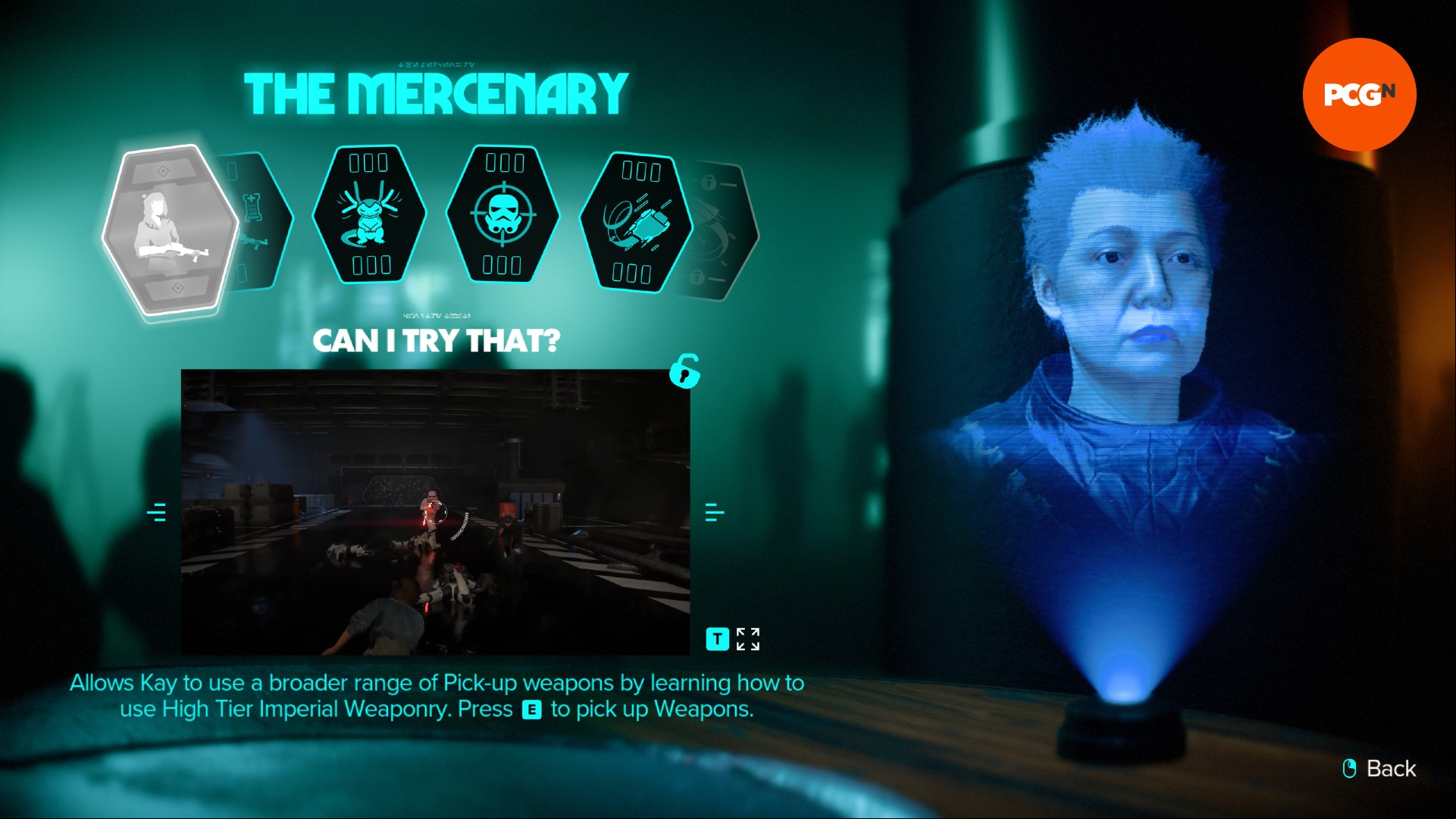 Rosster Trace, a short-haired woman and one of the Star Wars Outlaws experts.