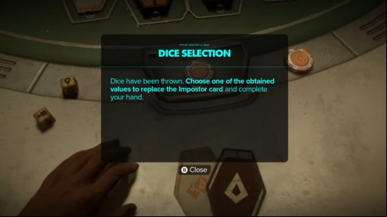 The in-game description of how to take a value for an Imposter card in Kessel Sabbac in Star Wars Outlaws.