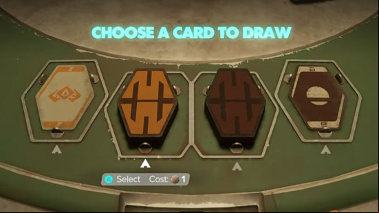 the deck in Star Wars Outlaws Kessel Sabacc, including two discarded cards and two face-down decks.