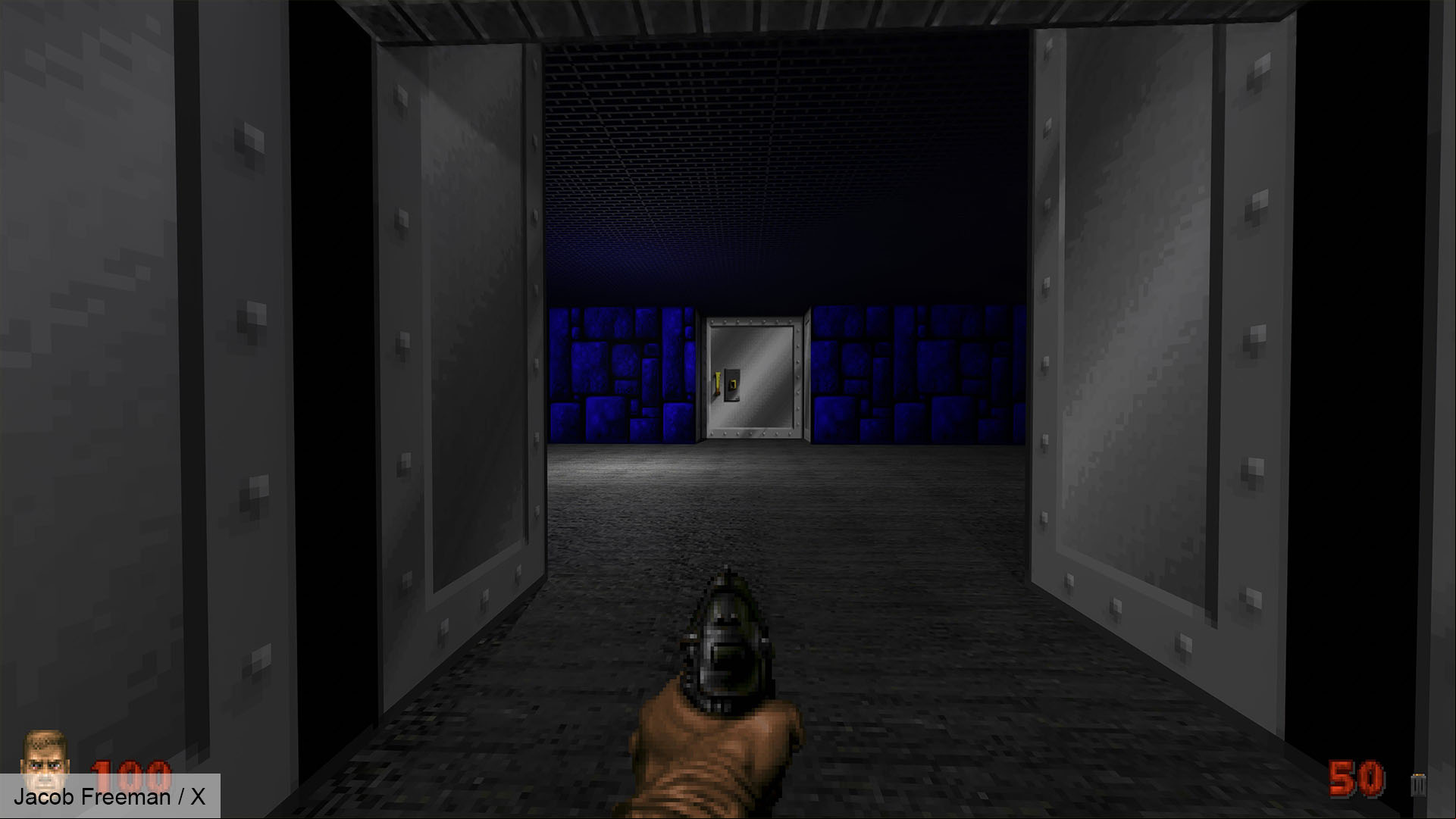 Wolfenstein 3D with Nvidia RTX path tracing in hidden Doom II level