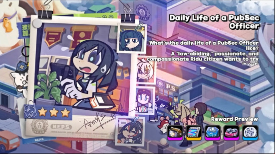 The menu card for Daily Life of a PubSec Officer, one of the Zenless Zone Zero events.