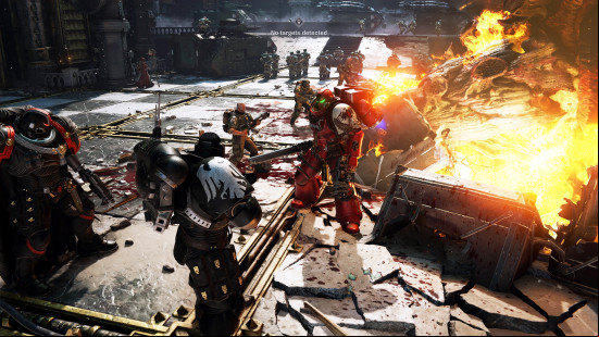 Best Space Marine 2 mods: colorful marines during a campaign mission