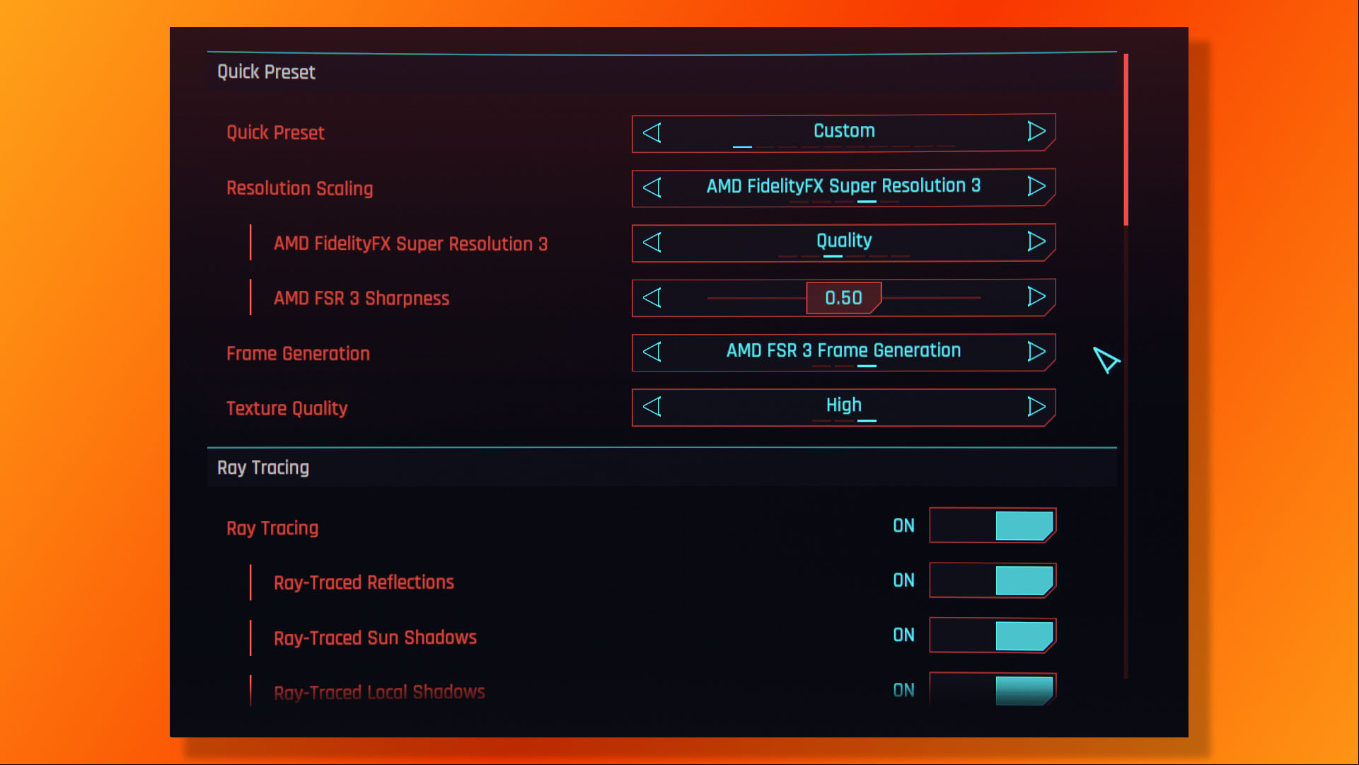 Cyberpunk 2077 FSR 3.0 frame generation is now available in the graphics settings