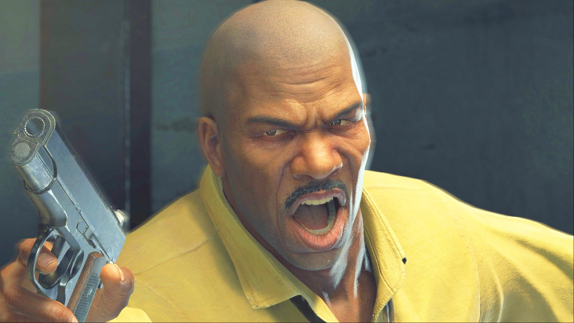 Dead Rising Remaster review: A government agent with a handgun, Brad from Capcom open-world game Dead Rising