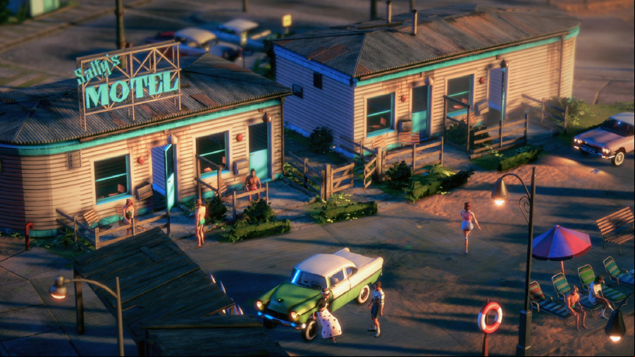 Deliver At All Costs: People wander outside of a 1950's motel