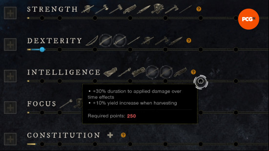 a tooltip showing an intelligence bonus in new worlds