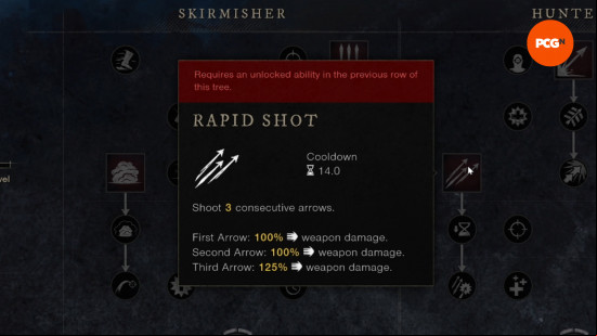 a tooltip showing the rapid shot skill from new world
