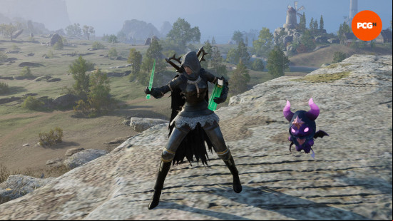 a darkblighter holding a wand in throne and liberty