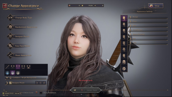 throne and liberty character customization edit screen