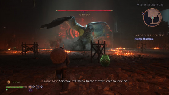 The start of the fight between Rook and Kaltezahn in Dragon Age: The Veilguard.