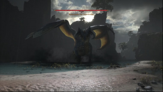 The start of the first with Kataranda the Stormrider, the high dragon, in Dragon Age The Veilguard.