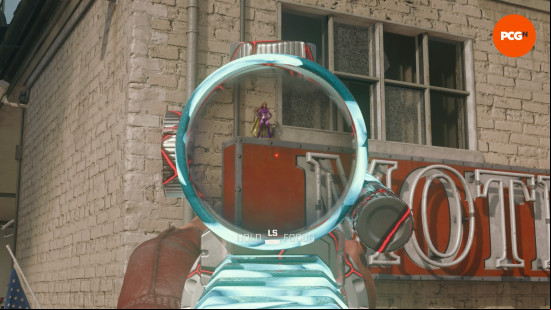 One of the Aetherella statues, standing on the Motor Lodge sign in the Liberty Falls Black Ops 6 Zombies map.