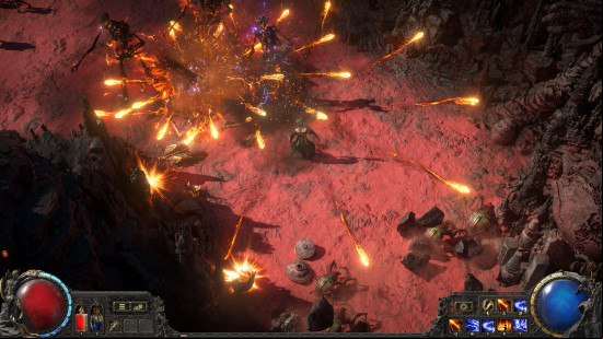 Best RPG games: a sorceror casting fiery spells in Path of Exile 2