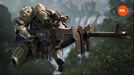 character art of the monster hunter wilds heavy bowgun