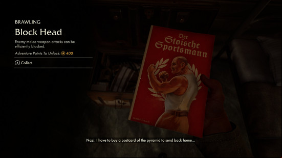 The Block Head book in Indiana Jones and the Great Circle.