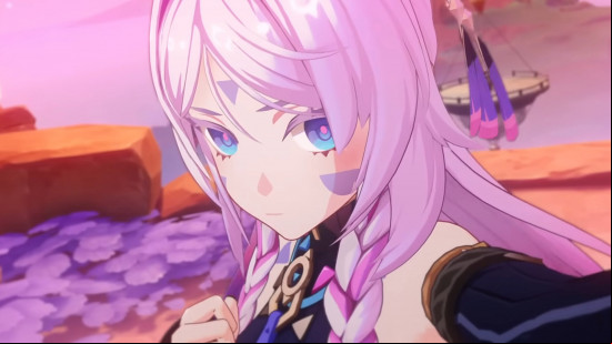 Genshin Impact events: Citlali with her pink hair and blue-pink eyes