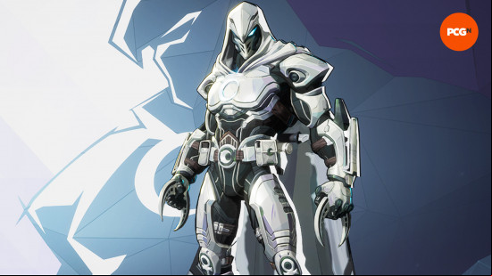 Marvel Rivals characters: an imposing character wearing a white suit, hood up.