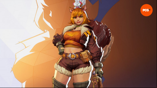 Marvel Rivals characters: a female superhero with squirrel ears and a large squirrel tail.