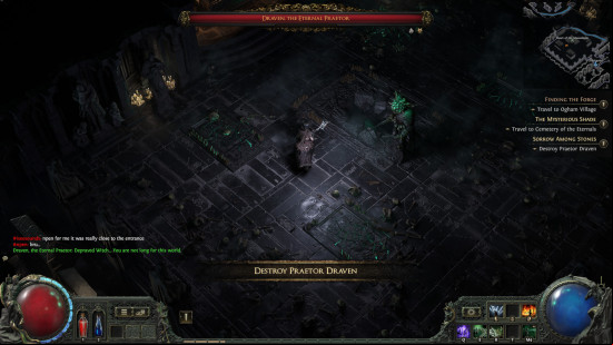 fighting the boss draven in path of exile 2