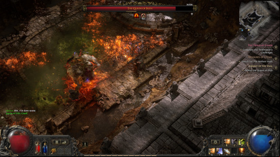 mercenary fighting the queen of filth boss path of exile 2