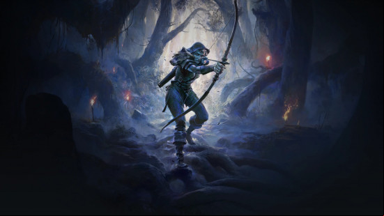 a path of exile 2 ranger pulling back her bow art