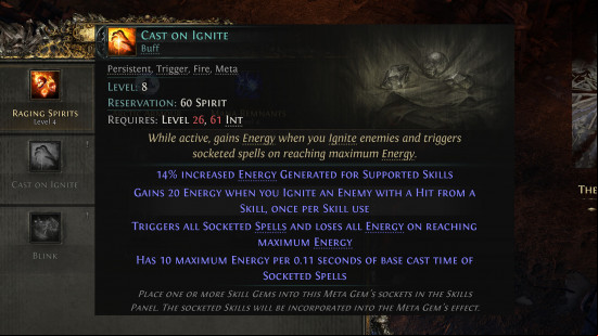 the cast on ignite tooltip in path of exile 2
