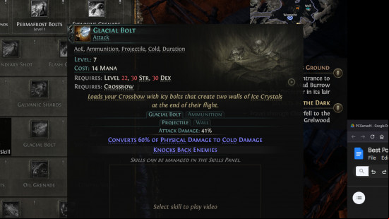 glacial bolt skill in path of exile 2