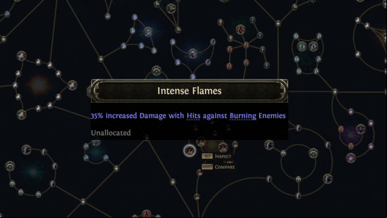 intense flames tooltip in path of exile 2