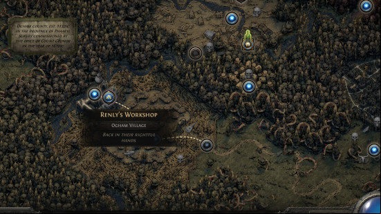 a tooltip showing hte location of renly's workshop in path of exile 2