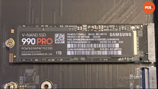 Samsung 990 Pro review: Installed in motherboard M.2 slot.