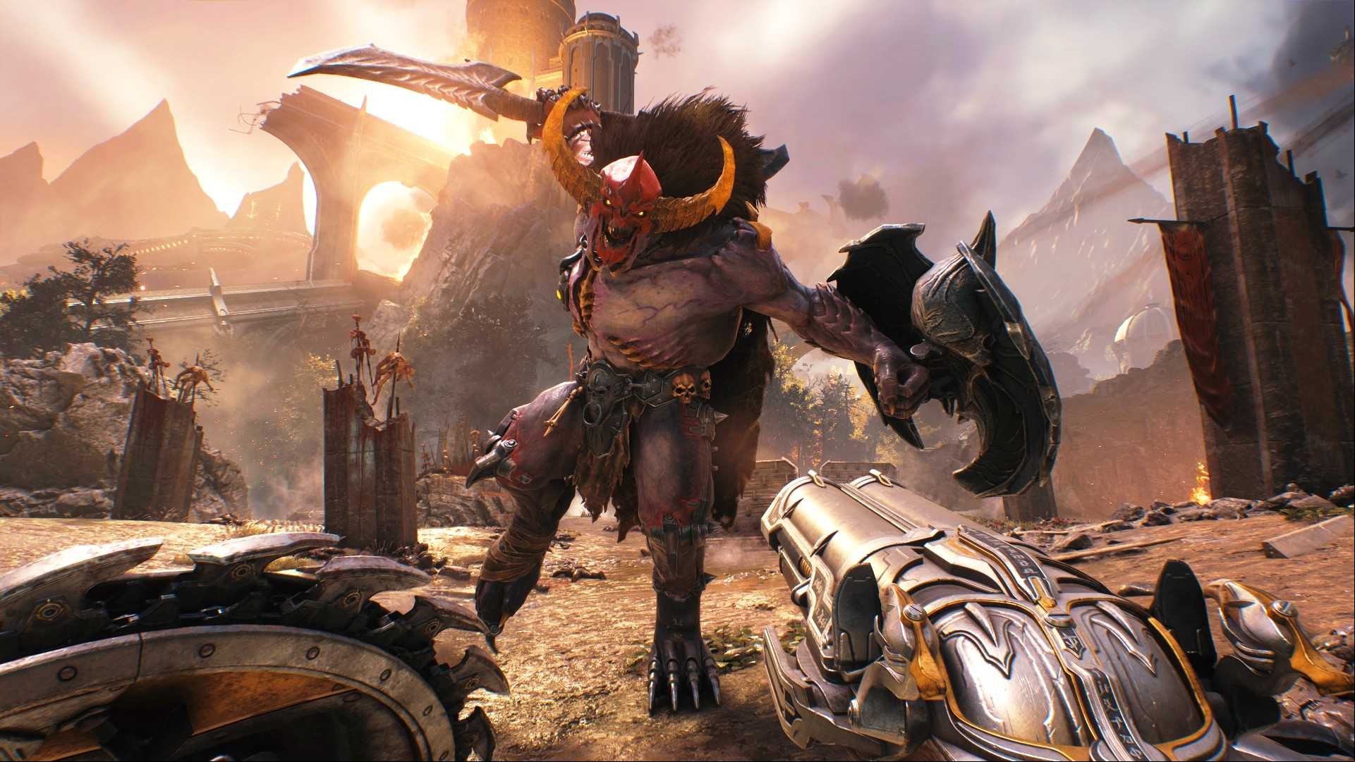 Doom The Dark Ages versus Doom Eternal: A shotgun battle from id Software and Bethesda FPS game Doom The Dark Ages