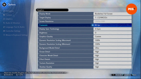 Final Fantasy 7 Rebirth PC review graphics menu