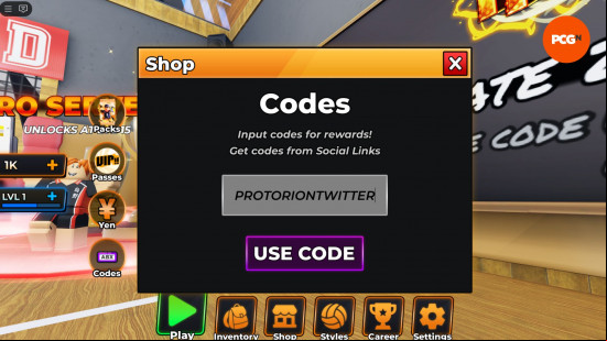 The Haikyuu Legends redeem code page