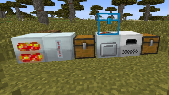 Some of the new machines available in Industrialcraft 2 Classic, one of the best Minecraft mods.