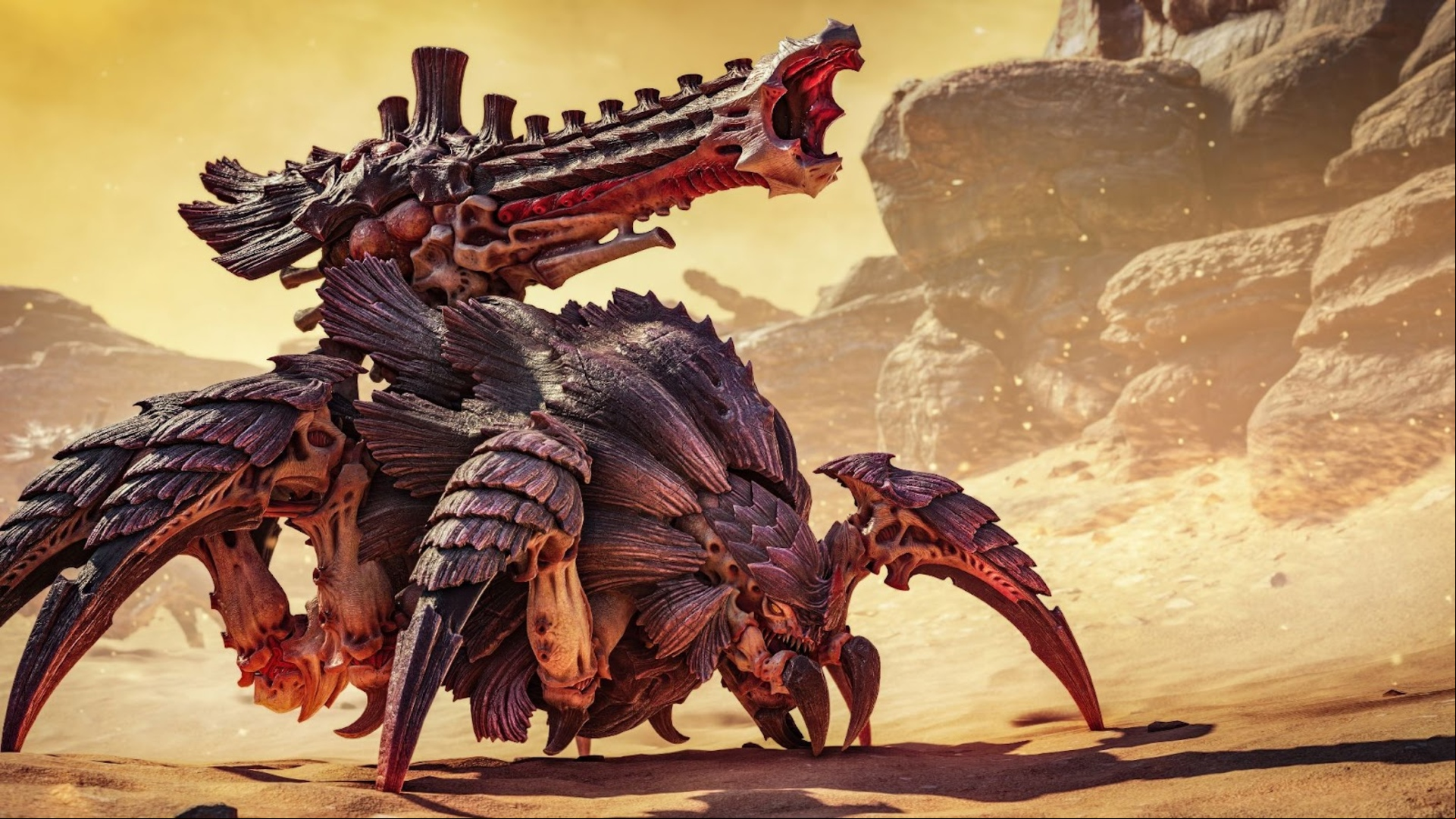 Space Marine 2: A Biovore, a large alien bug with a cannon-like appendage on its back