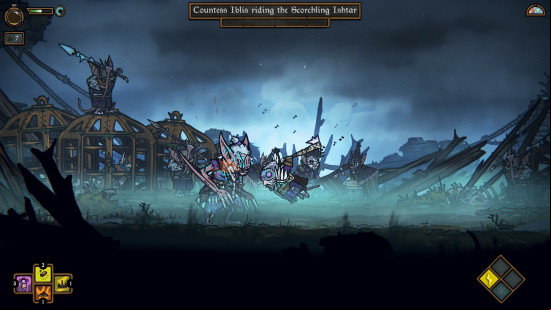 Tails of Iron 2 review: a bipedal rat fighting a bat monster.