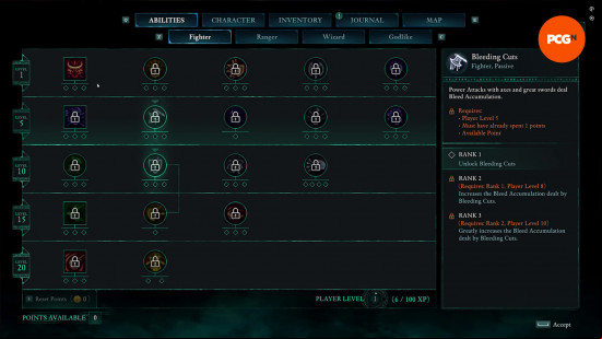Avowed abilities: Fighter skill tree