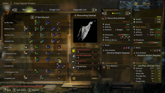 A breakdown of the weapon tree and equipment stats for the best Monster Hunter Wilds Hunting Horn