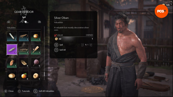 Assassin's Creed Shadows Mon Money: selling valuables to a vendor